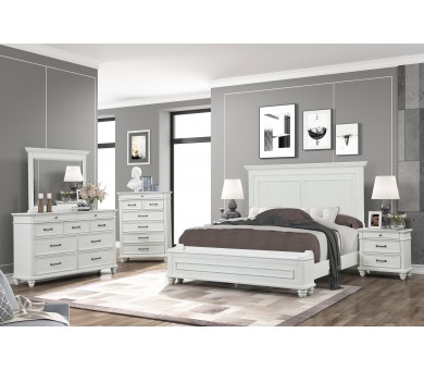 IBC8465A-Distressed White Storage (Queen 5-PC)